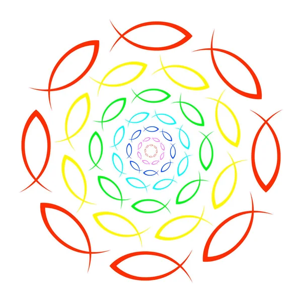 Szivárvány Ichthys Mandala — Stock Fotó