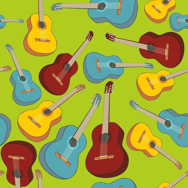 Nahtlose Muster Isolierte Gitarren — Stockfoto