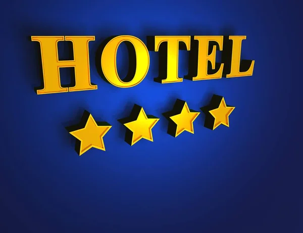 Hotell Guld Blå Stjärnor — Stockfoto