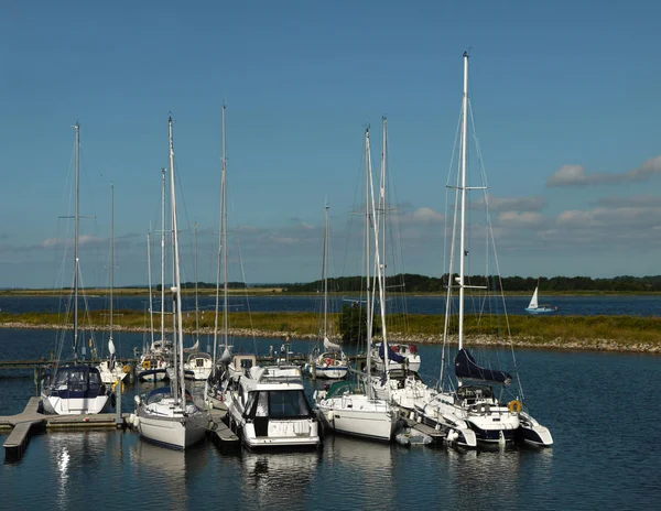 Marina Specially Designed Harbor Moorings Pleasure Craft Small Boats — Stock Photo, Image