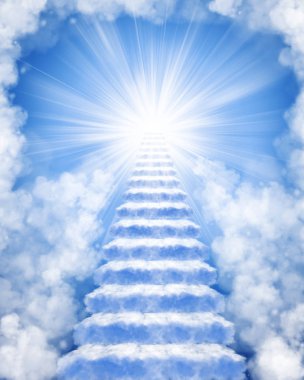 Stair way made of cloud to heaven clipart