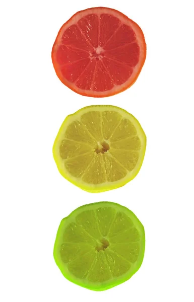 在白色背景上分离的柑橘类水果 — 图库照片