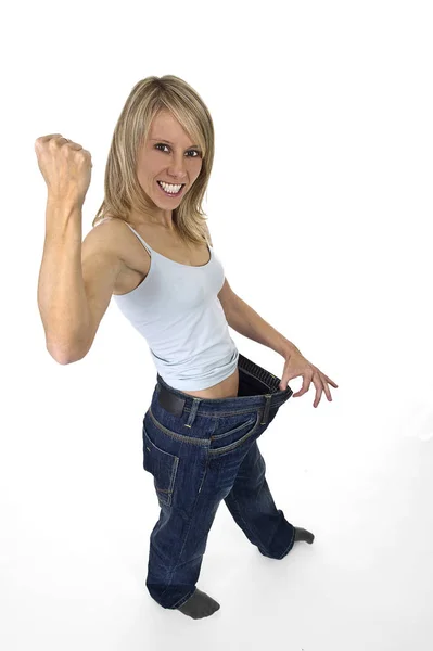 Mujer Joven Con Mochila Fondo Blanco — Foto de Stock