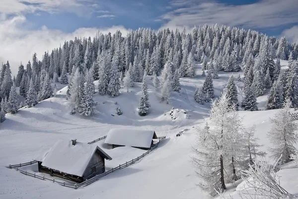 Cabana Alpina Inverno — Fotografia de Stock