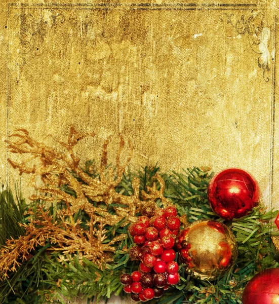 Tarjeta Felicitación Navidad Vintage — Foto de Stock