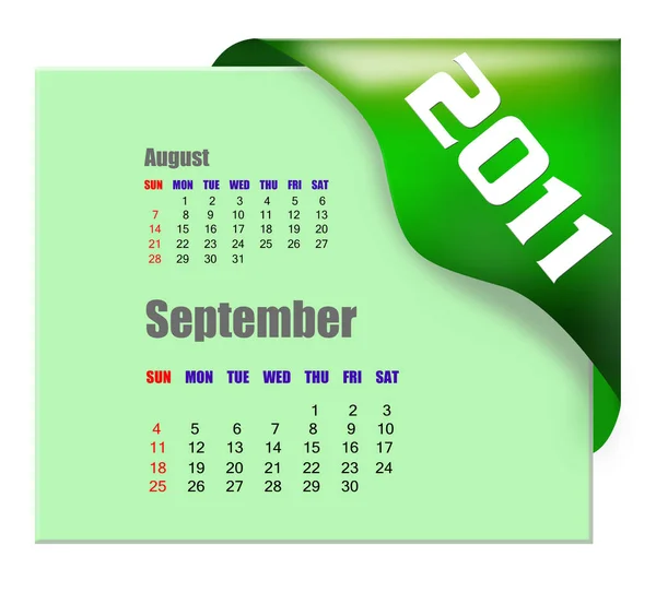 Kalender September 2011 — Stockfoto