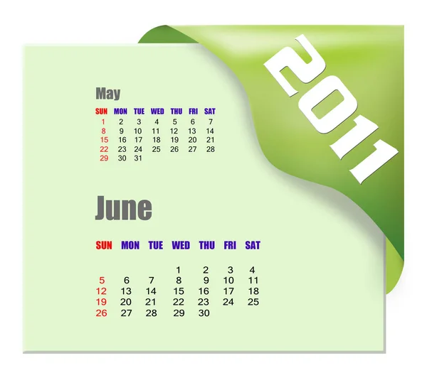 Juni 2010 Kalender — Stockfoto