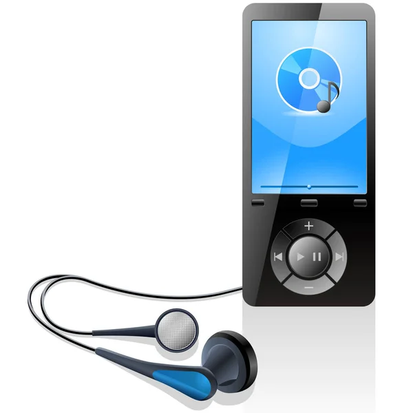 Mp3 Player Fones Ouvido — Fotografia de Stock