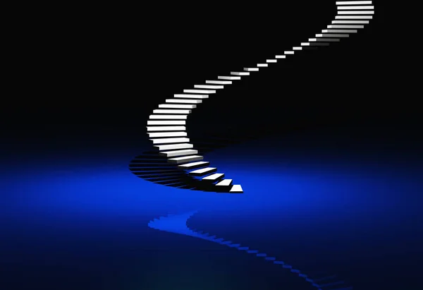 Escadas Modernas Brancas Fundo Azul — Fotografia de Stock