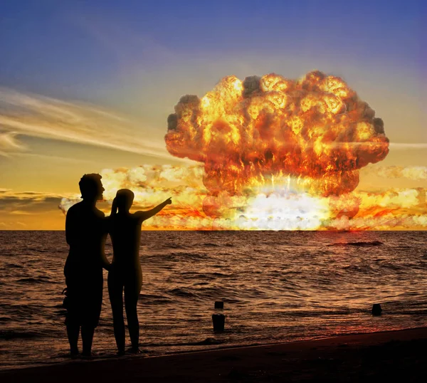 Випробування Ядерної Бомби Океані — стокове фото