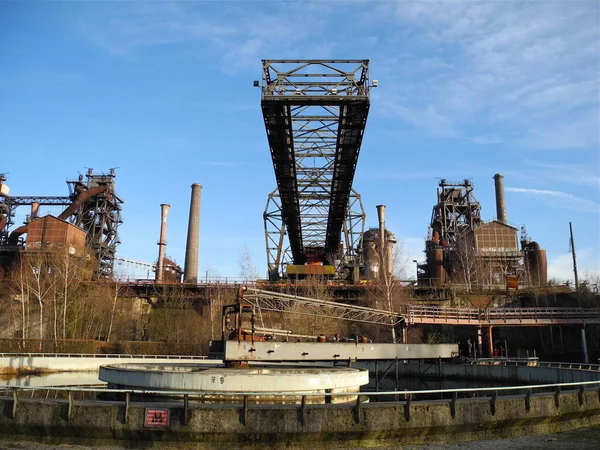 Uma Ponte Velha Guindaste Stahwerk — Fotografia de Stock