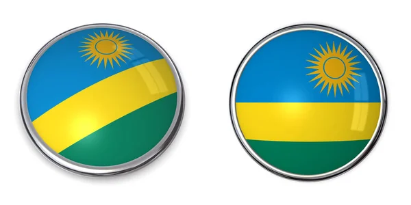 Banner Pulsante Ruanda Ruanda Isolato Sfondo Bianco — Foto Stock