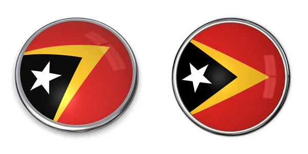 Banner Button Timor Est Timor Est Isolato Sfondo Bianco — Foto Stock
