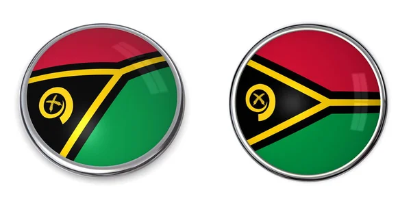 Banner Button Vanuatu Isolato Sfondo Bianco — Foto Stock