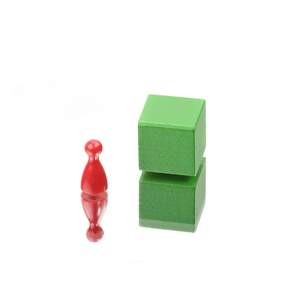 Houten Speelgoed Blokken Geïsoleerd Witte Achtergrond — Stockfoto