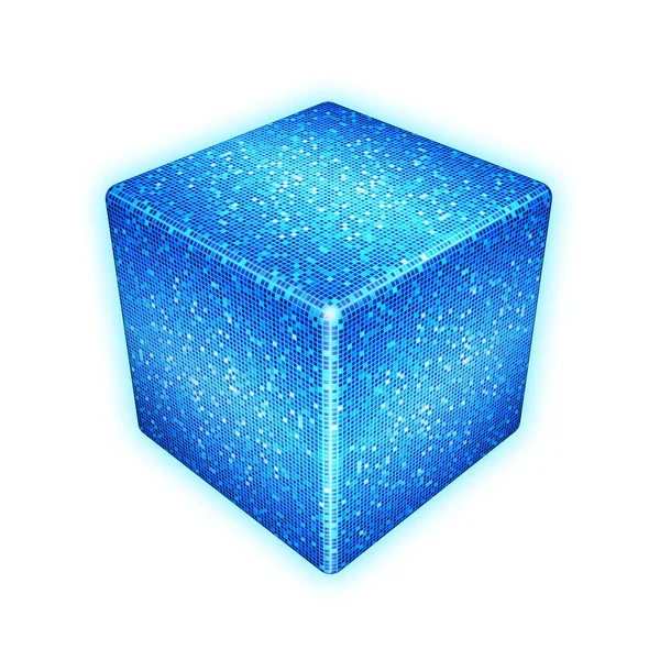 Cube Matrice Bleue — Photo