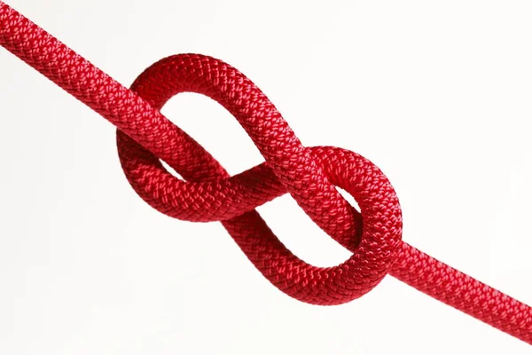 Red Rope Knot Isolated White Background — Stock Photo, Image