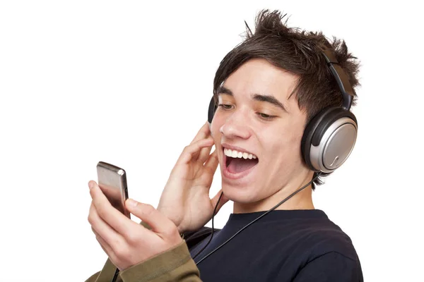 Adolescente Escuchando Música Con Reproductor Mp3 — Foto de Stock