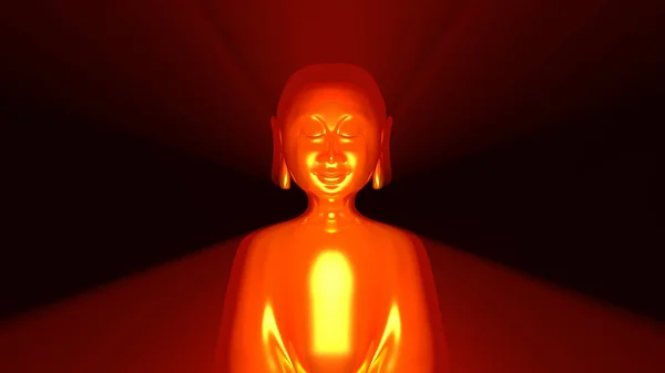 Buddha Aura Oro Rojo — Foto de Stock