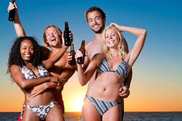People Make Party Beach — Stock Photo, Image