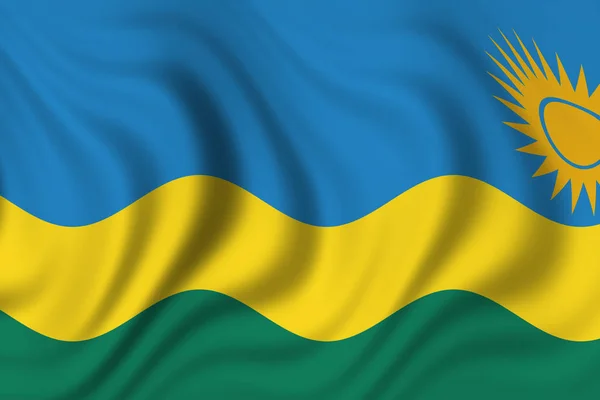 Vlajka Rwandy Národní Země Vlajky — Stock fotografie