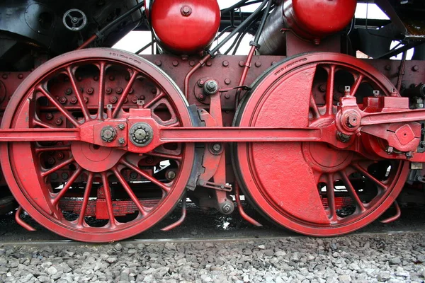 Roues Une Vieille Locomotive Vapeur — Photo