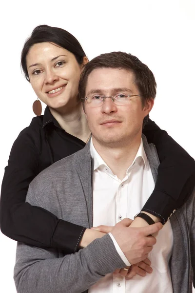 Porträtt Vackra Och Lyckliga Par — Stockfoto