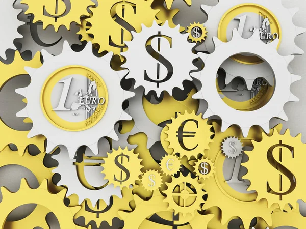 Mecanismo Dinheiro Euro Ouro — Fotografia de Stock