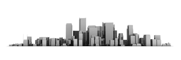 Weites Stadtbild Modell Glänzend Dunkelgrauer Hintergrund Der Stadt — Stockfoto
