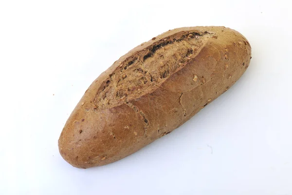 Φρέσκο Ψωμί Υγιεινής Διατροφής Προϊόν Που Απομονώνονται Λευκό — Φωτογραφία Αρχείου