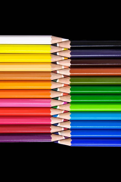 Kolorowe Ołówki Sprzęt Artystyczny Rzemieślniczy — Zdjęcie stockowe