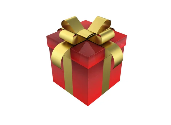 ギフトボックス 白の背景に隔離された赤のプレゼント — ストック写真