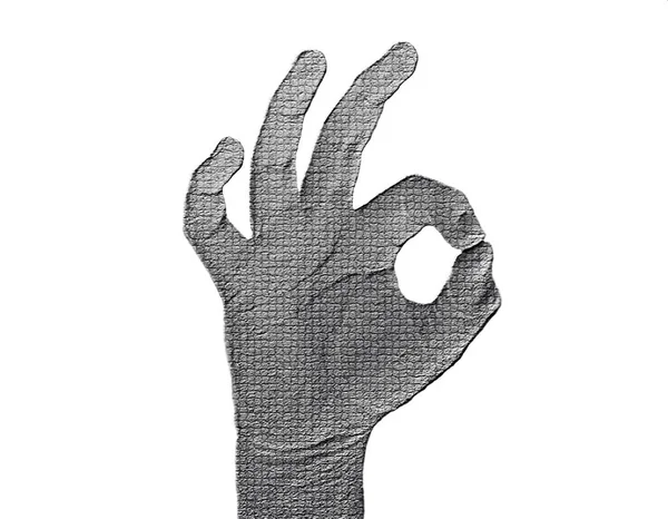 All Fine Hand White Silver Metallic Hand Gesture Artwork — Stockfoto