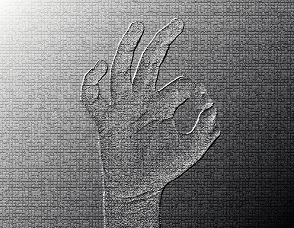 All-Fine Hand - Silver / Metallic hand gesture artwork.