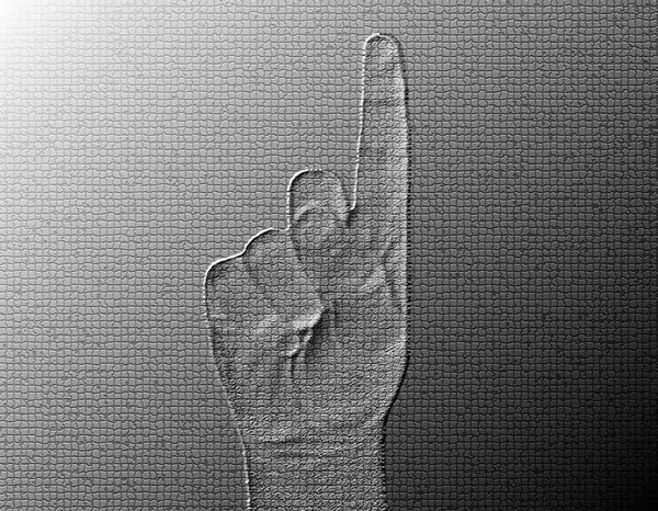 Finger Hand Ασήμι Μεταλική Χειρονομία Έργο Τέχνης Χέρι — Φωτογραφία Αρχείου