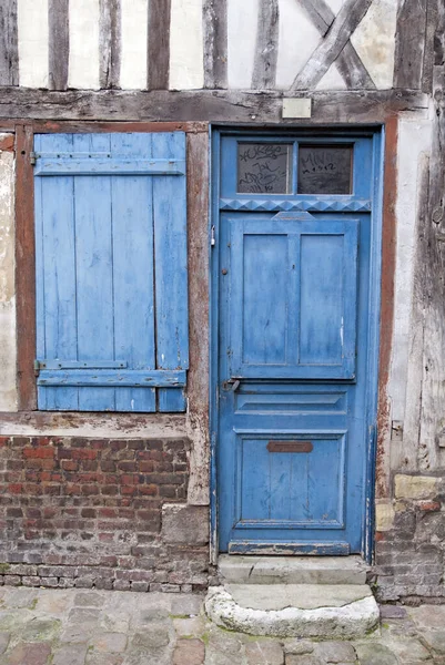 Entrada Una Casa Madera Honfleur Francia —  Fotos de Stock