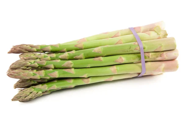 Verse Biologische Asperges Witte Achtergrond — Stockfoto