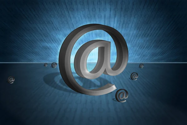 Compósito Digital Azul Brilhante Branco Ícone Email — Fotografia de Stock
