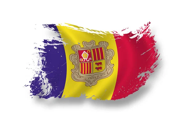 Bandera Andorra Patriotismo Bandera Del País —  Fotos de Stock
