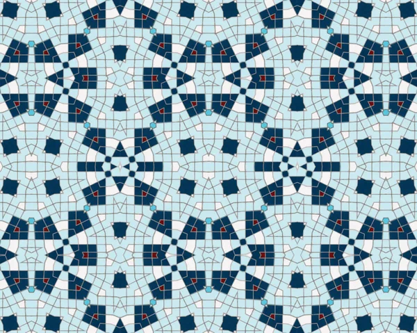 Padrão Especial Fundo Azul Mosaico Formas Coloridas Estilo Linhas — Fotografia de Stock