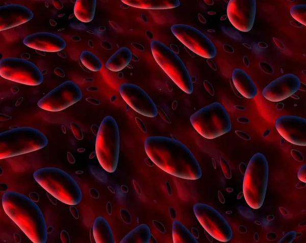 Blood Cells Germs Floating Artery — Stock Photo, Image