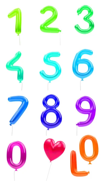 Balloon Numbers Heart Red — Stock Photo, Image
