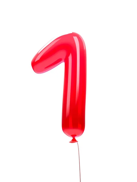 Κόκκινο Μπαλόνι Νούμερο Ένα — Φωτογραφία Αρχείου