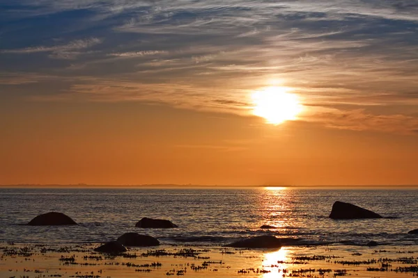 Zonsondergang Aan Oostzeekust — Stockfoto