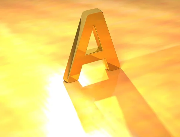 Gold Letter Lettertype Gele Achtergrond — Stockfoto