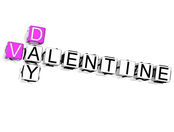 Valentine Day Crossword Text White Background — Stock Photo, Image
