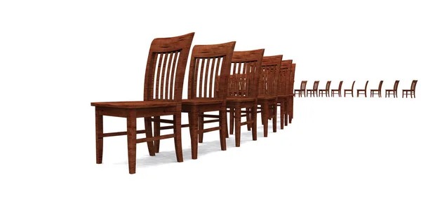 Row Chairs Brown — Stock Photo, Image