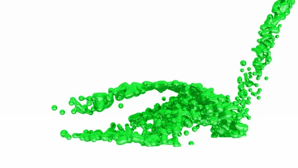 白い背景に緑の液体 — ストック写真