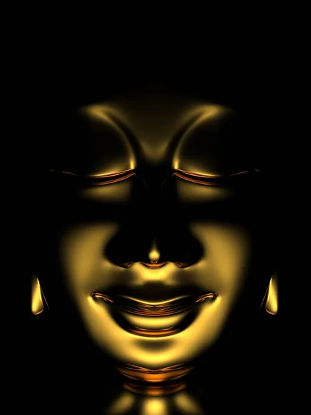 Buddha Luce Gioco Oro Nero — Foto Stock