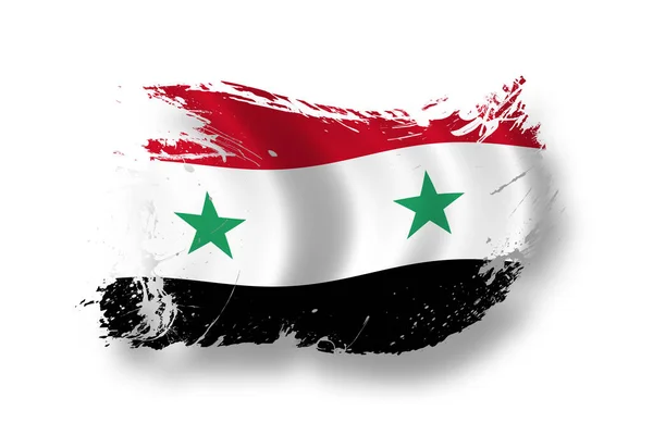 Σημαία Συρίας Πατριωτισμού Και Σημαία Χώρας — Φωτογραφία Αρχείου